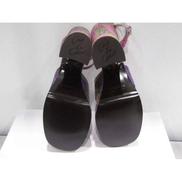 NWT FREE LANCE Freelance Gabi 95 Heeled sandal cross straps Snake print leather - Picture 10 of 12